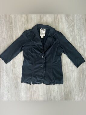 Nick & Mo Women’s Cotton Blazer Jacket 3/4 Sleeve Black Large casual